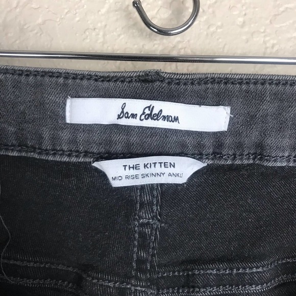 Sam Edelman Jeans "The Kitten" Mid-Rise Skinny Ankle Gray Stretchy Size 30 - Picture 14 of 15